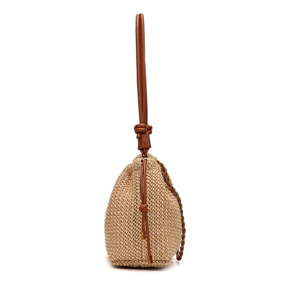 Bolsa Tramado Bege Alça Ombro - vista 4 de 7