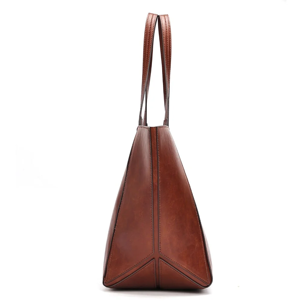 Bolsa Grande Material Rustico Marrom Alça Ombro - vista 5 de 9
