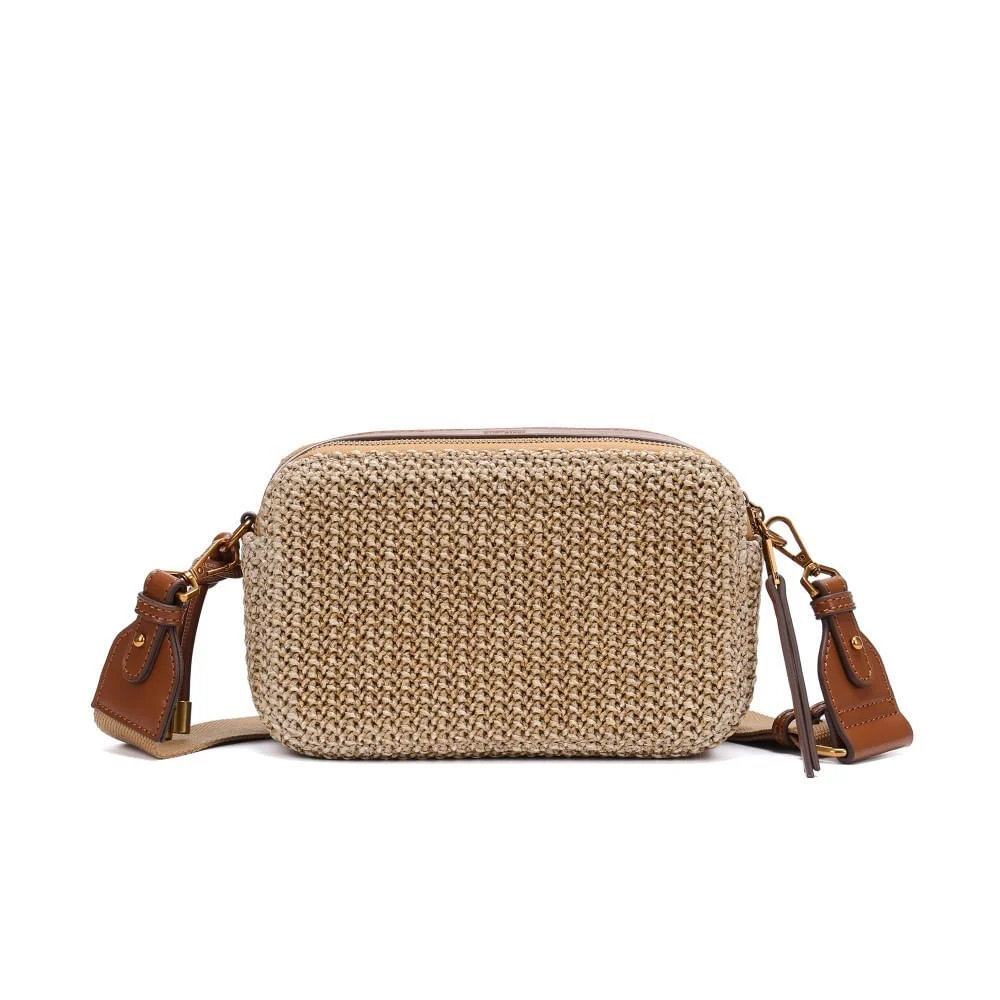 Bolsa Tramado Bege Alça Gorgurão Transversal PC - vista 3 de 5