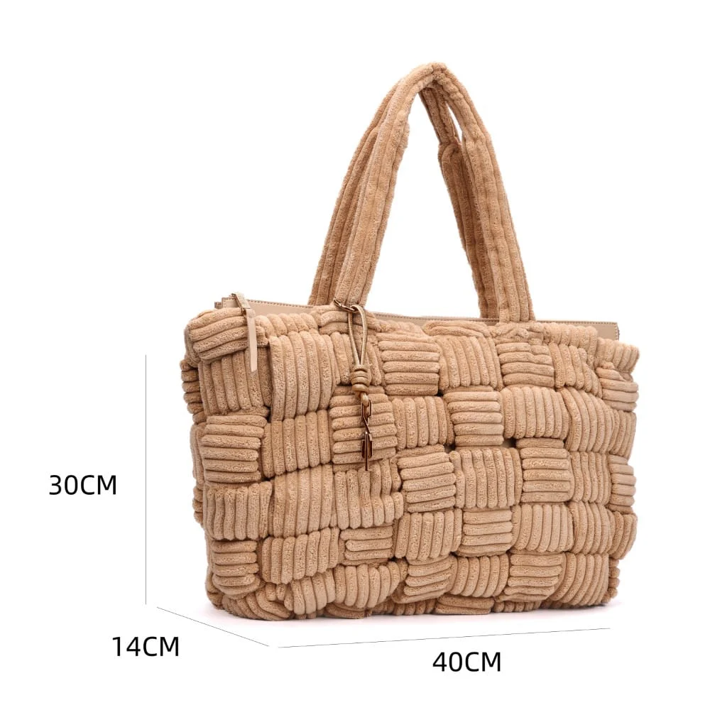 Bolsa Grande Tramado Bege Alça Ombro - vista 8 de 8