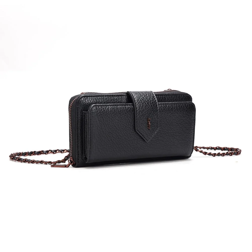 Bolsa Carteira Floater Preta Alça de Ombro - vista 2 de 8