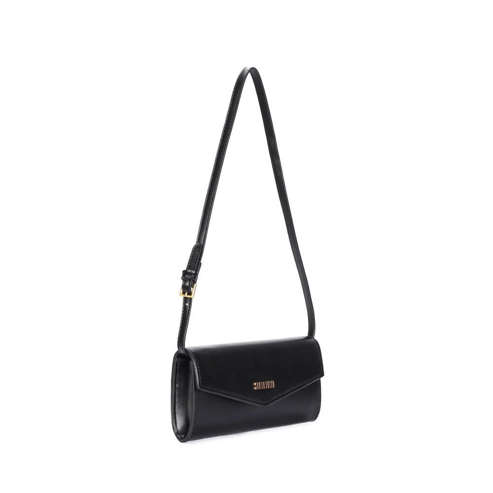 Bolsa Carteira Pequena Soft Preto Alça de Ombro - vista 2 de 3