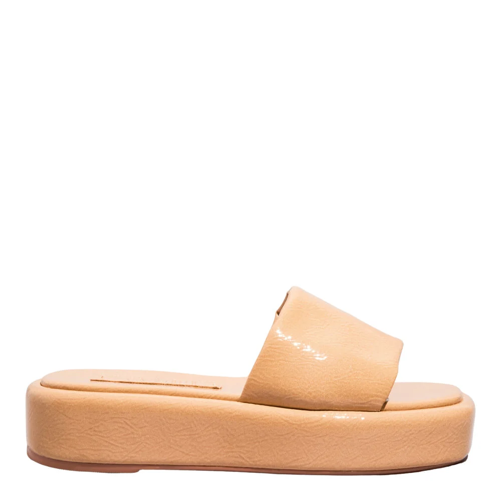 Papete Flatform Verniz Show Bege - vista 1 de 4