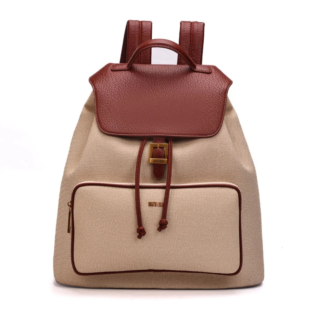 Mochila Tramado Bege E Marrom - vista 1 de 7