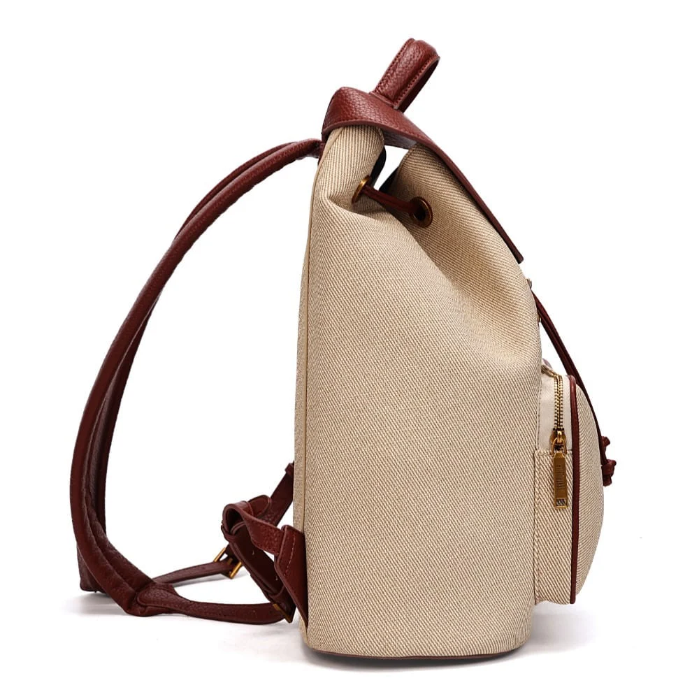 Mochila Tramado Bege E Marrom - vista 4 de 7