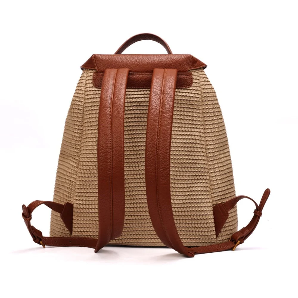 Mochila Grande Tramado Bege - vista 5 de 8