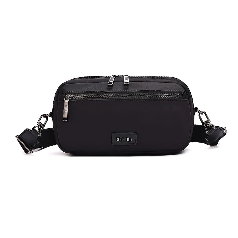 Bolsa Pochete Nylon Preto Alça Gorgurão - vista 1 de 7