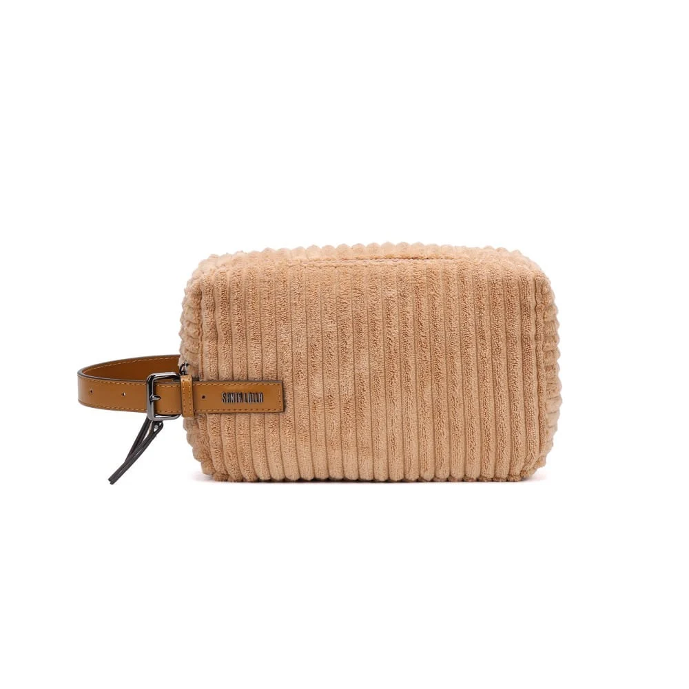 Necessaire Atoalhado Bege Alça De Mão - vista 1 de 5