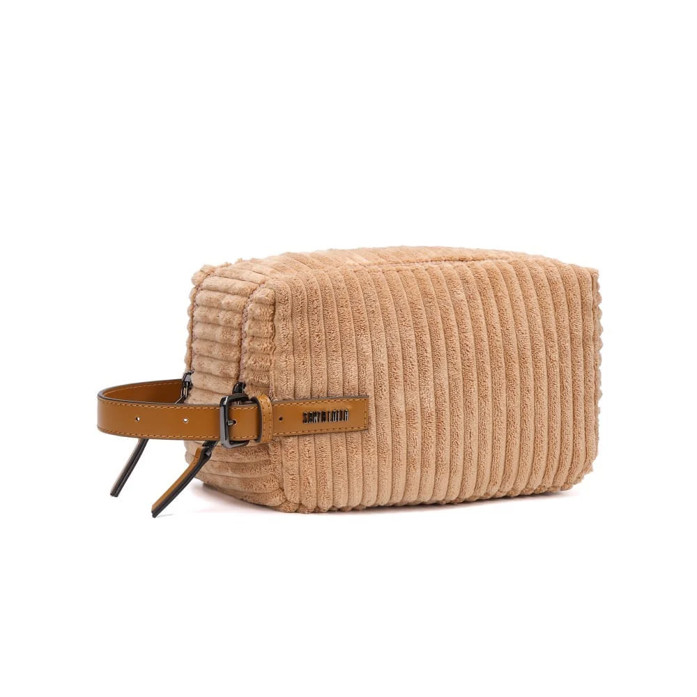 Necessaire Atoalhado Bege Alça De Mão - vista 2 de 5