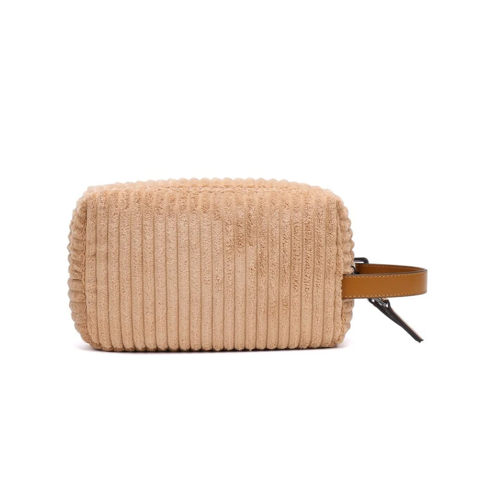 Necessaire Atoalhado Bege Alça De Mão - vista 3 de 5