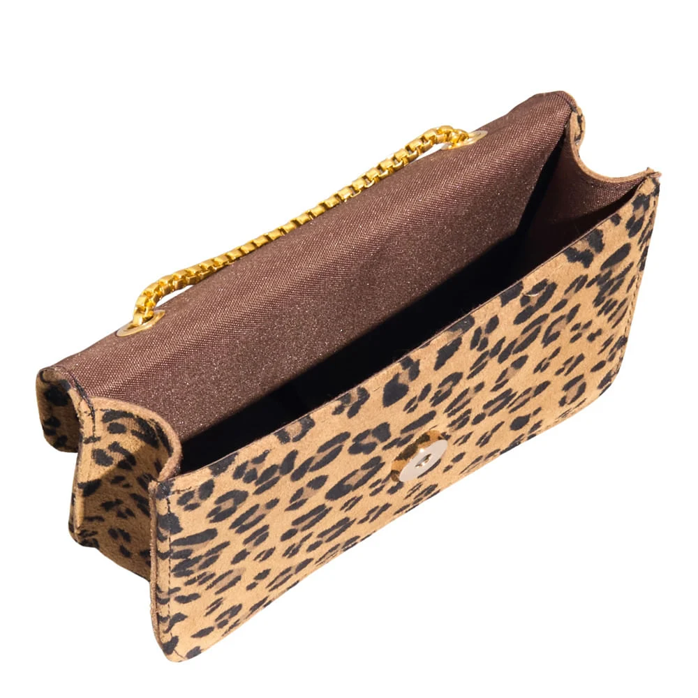 Bolsa Envelope Estampa Animal Print Onça Alça Transversal - vista 2 de 2