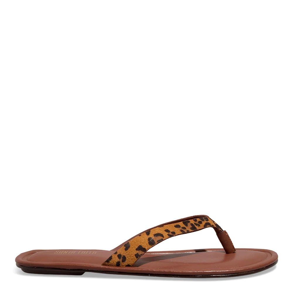 Rasteira Suede Estampa Animal Print Onça - vista 1 de 6