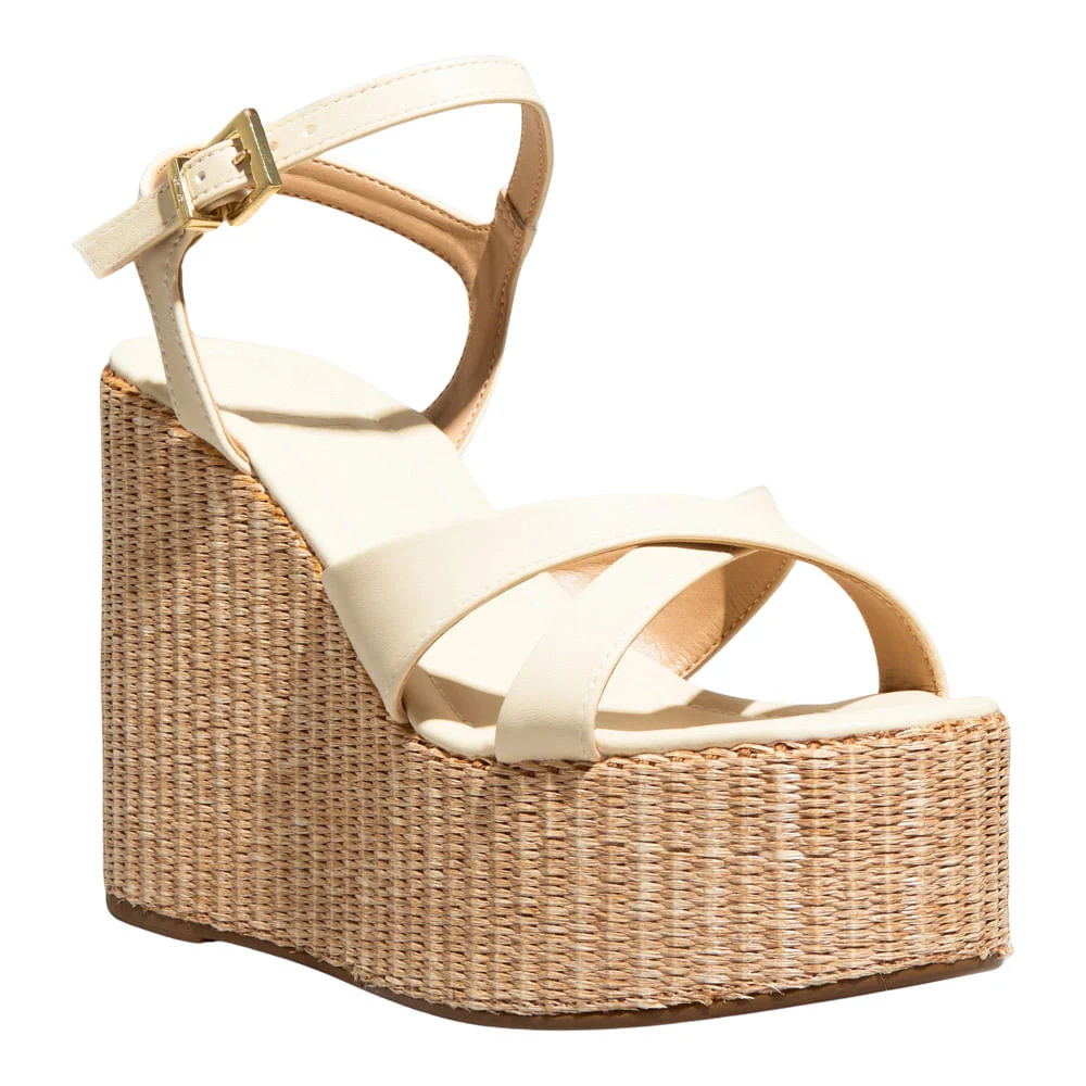 Espadrille Napa Santorine Off White Salto Alto - vista 2 de 3