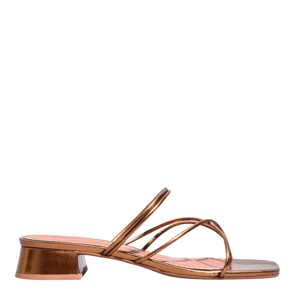 Mule Napa Bronze Metalizado Bico Quadrado - vista 1 de 3