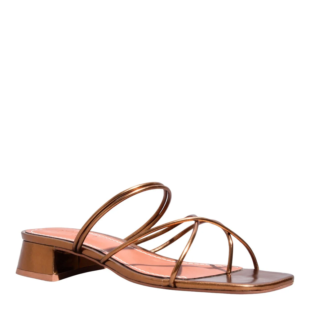 Mule Napa Bronze Metalizado Bico Quadrado - vista 2 de 3