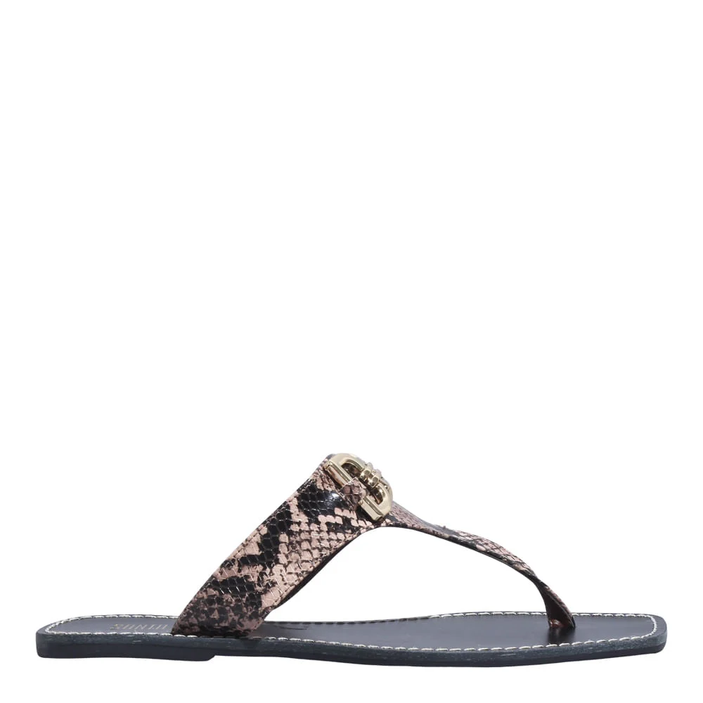 Rasteira Suede Animal Print Cobra - vista 1 de 5
