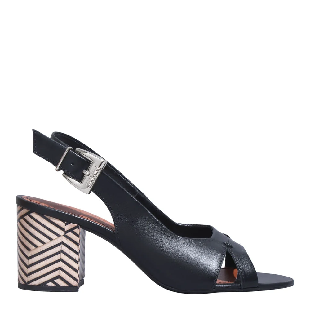 Peep Toe Couro Confort Preto - vista 1 de 3