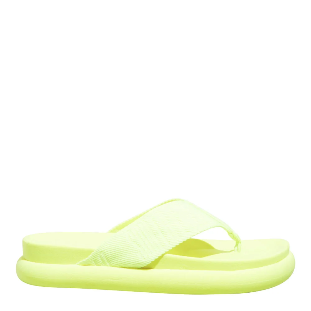 Chinelo Plataforma Borracha Amarelo Fluor - vista 1 de 4