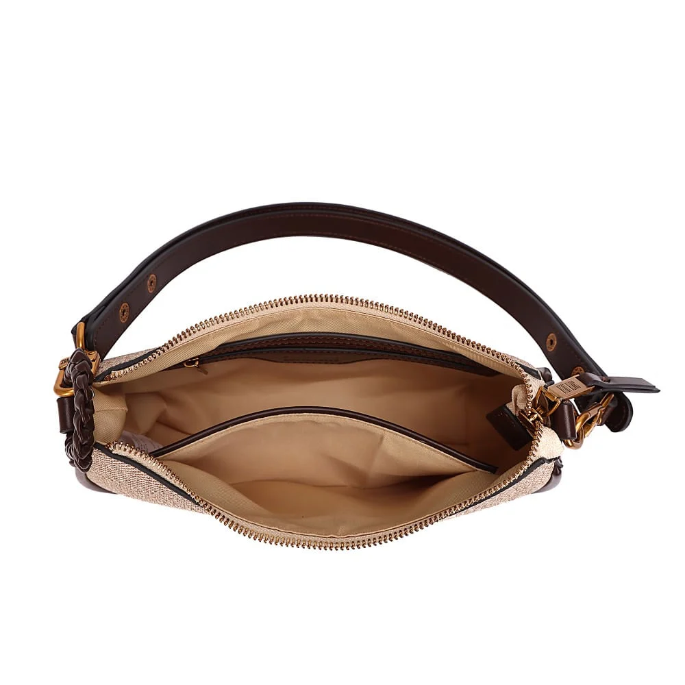 Bolsa Baguete Canvas Bege Alça De Ombro - vista 7 de 7