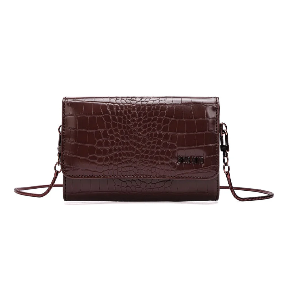 Carteira Material Croco Dark Cocoa - vista 1 de 7