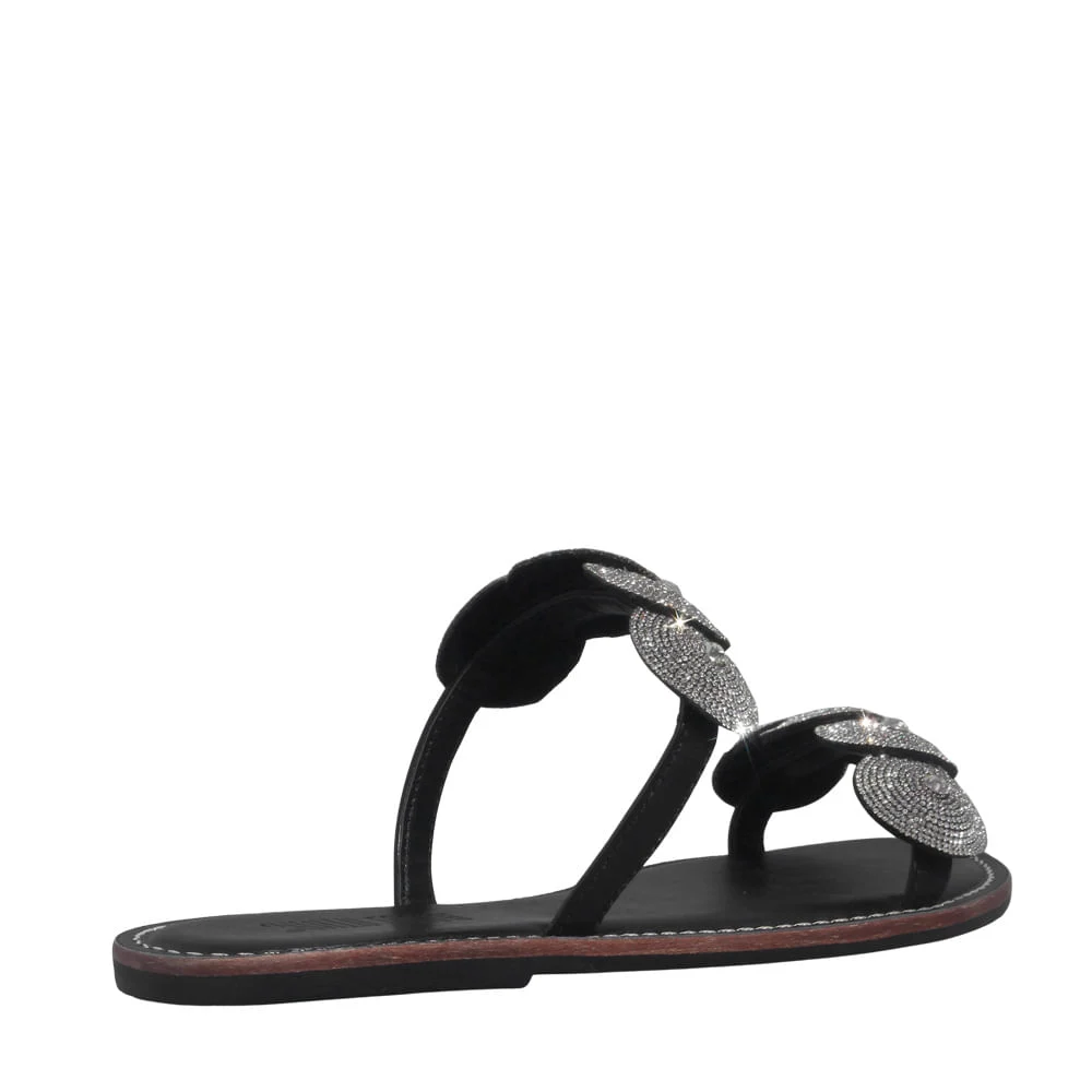 Rasteira Napa Soft Preta Brilho - vista 3 de 5