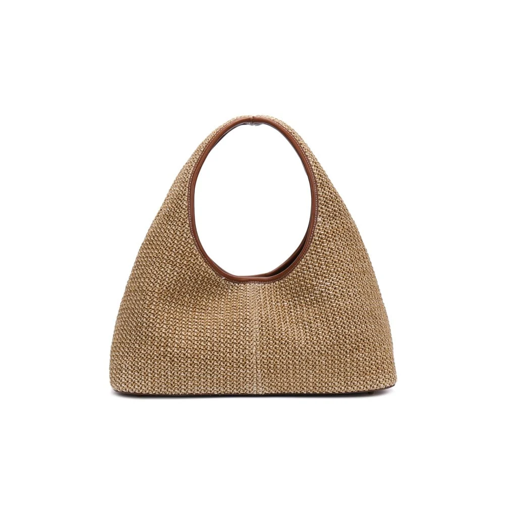 Bolsa Hobo Média Tramado Bege - vista 3 de 5
