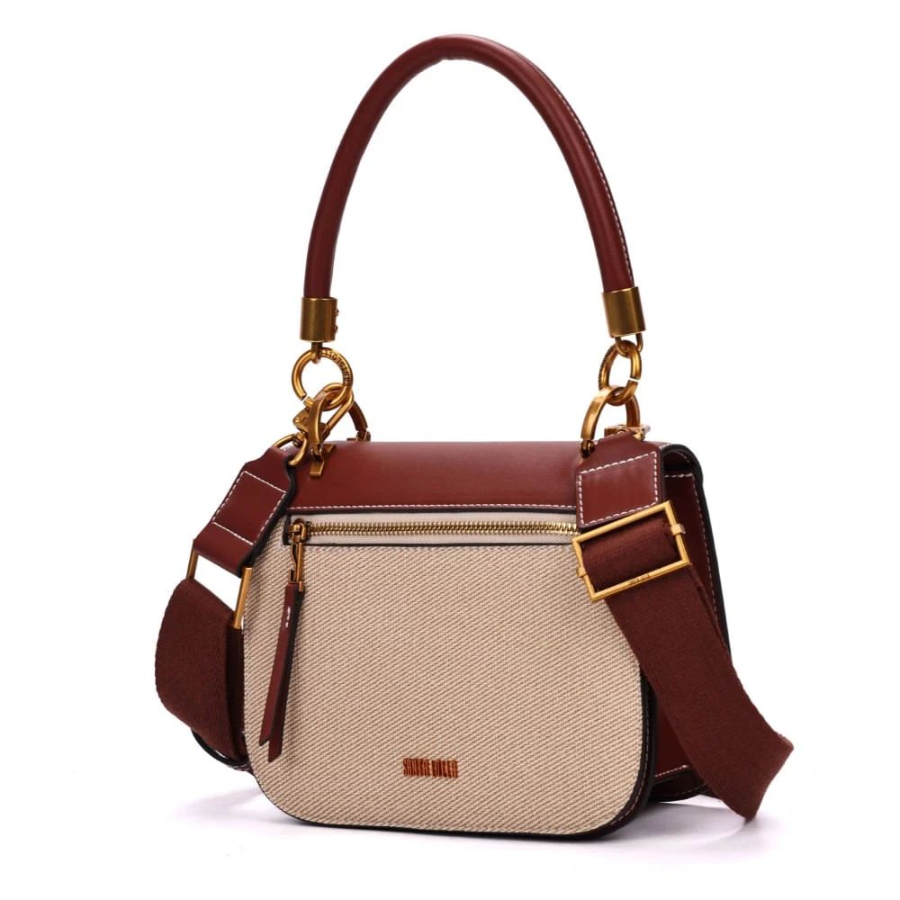 Bolsa Média Canvas Marfim Alça Dupla - vista 3 de 4
