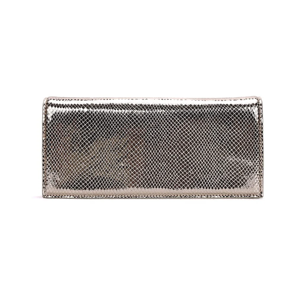 Clutch De Mão Metalizado Dourado - vista 5 de 7