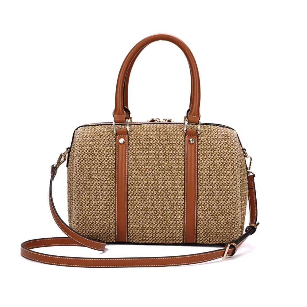 Bolsa Baú Gramde Palha Bege Sand Transversal - vista 5 de 7
