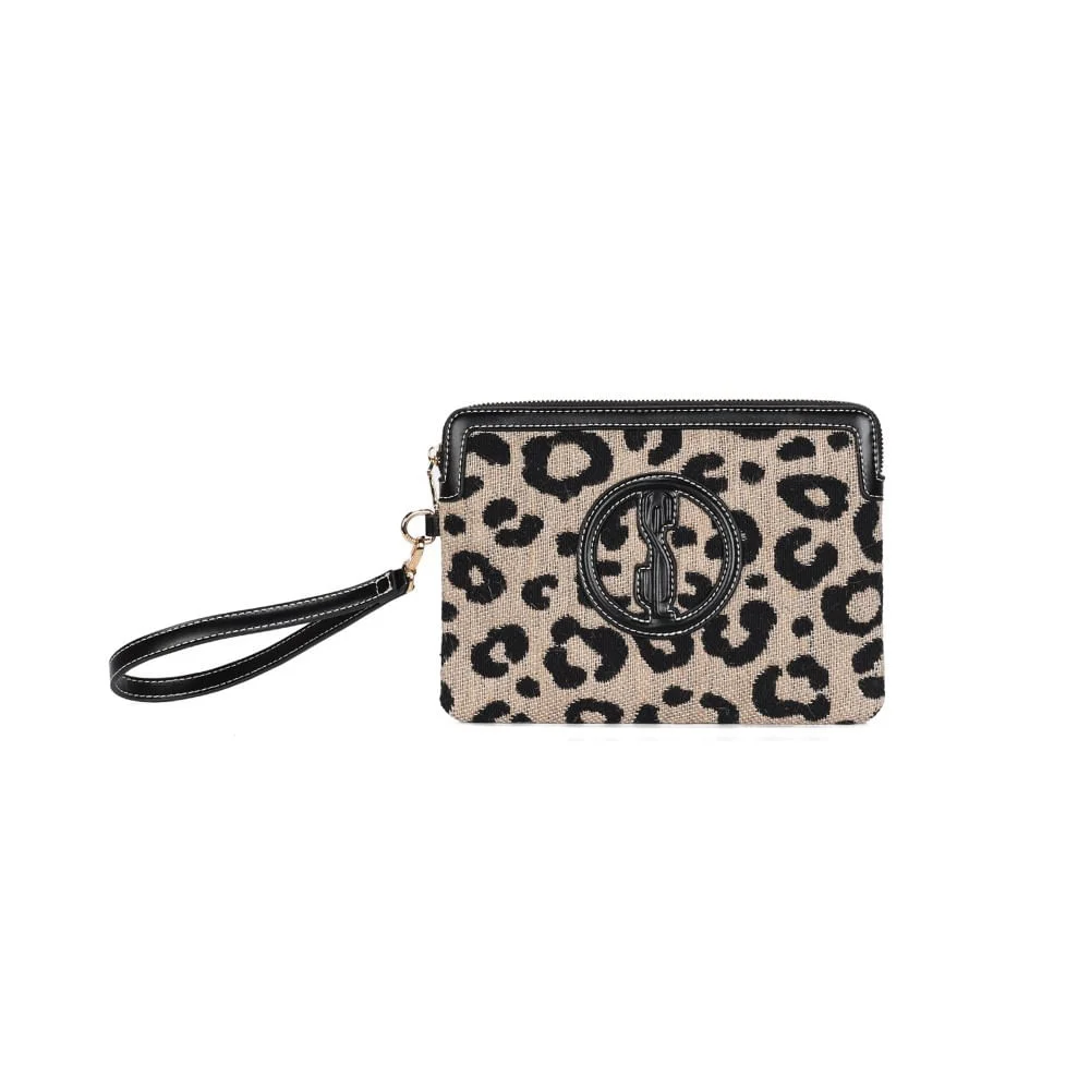 Clutch Tramado Animal Print Onça Preta E Branco - vista 1 de 3