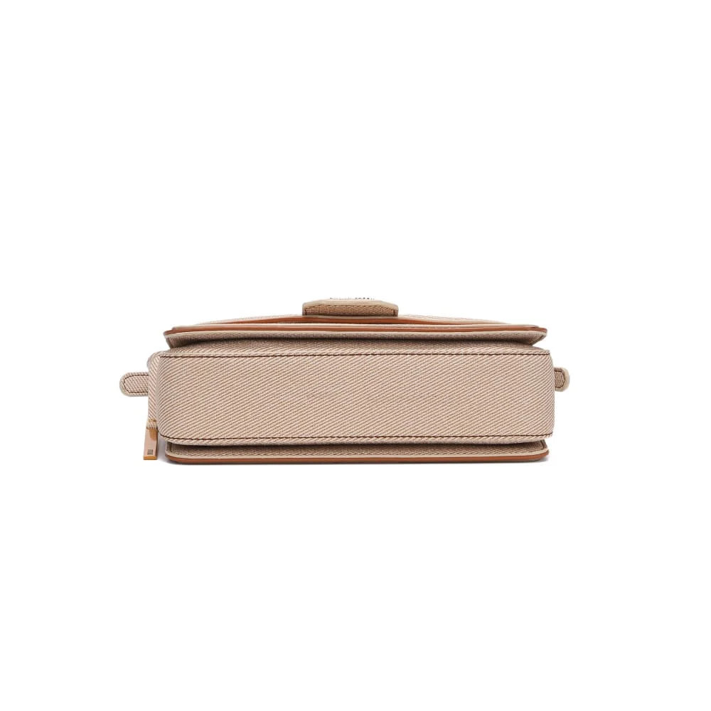 Bolsa Tiracolo Envelope Canvas Bege - vista 3 de 4