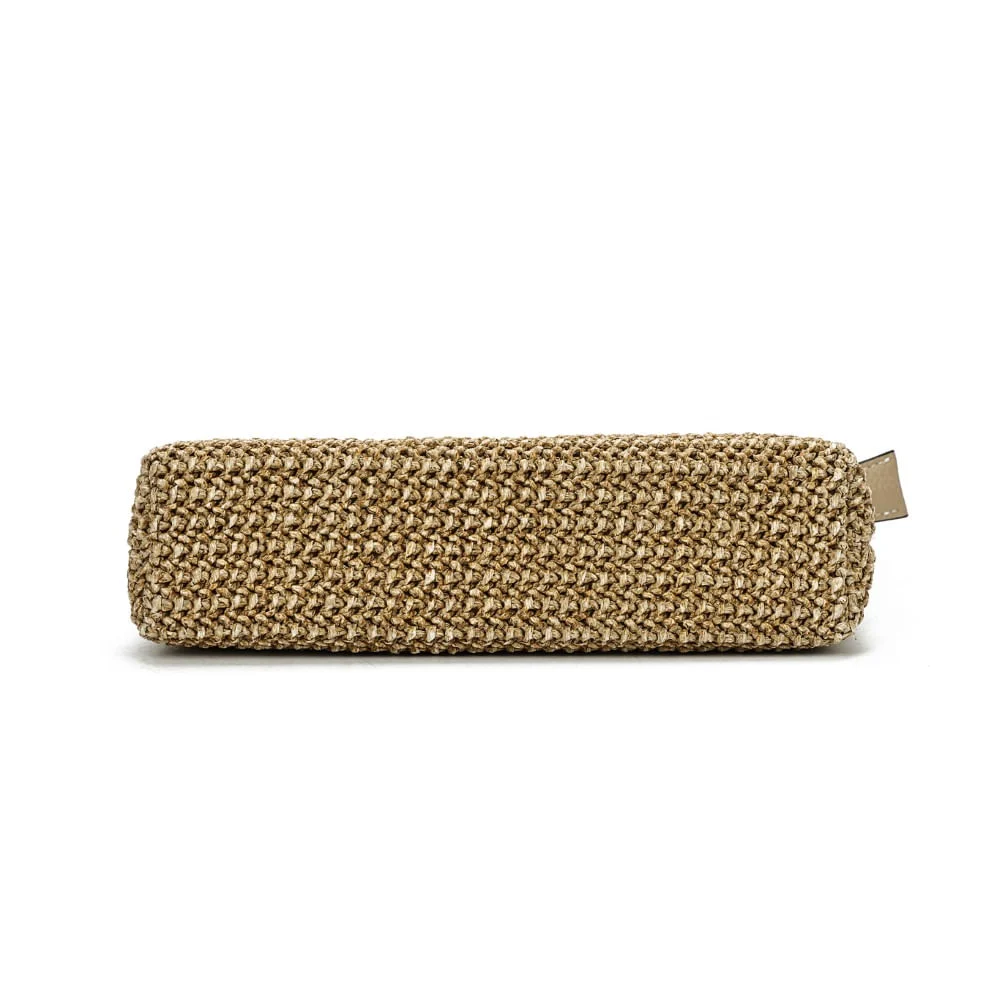 Clutch Tramado Bege Alça Transversal - vista 6 de 7