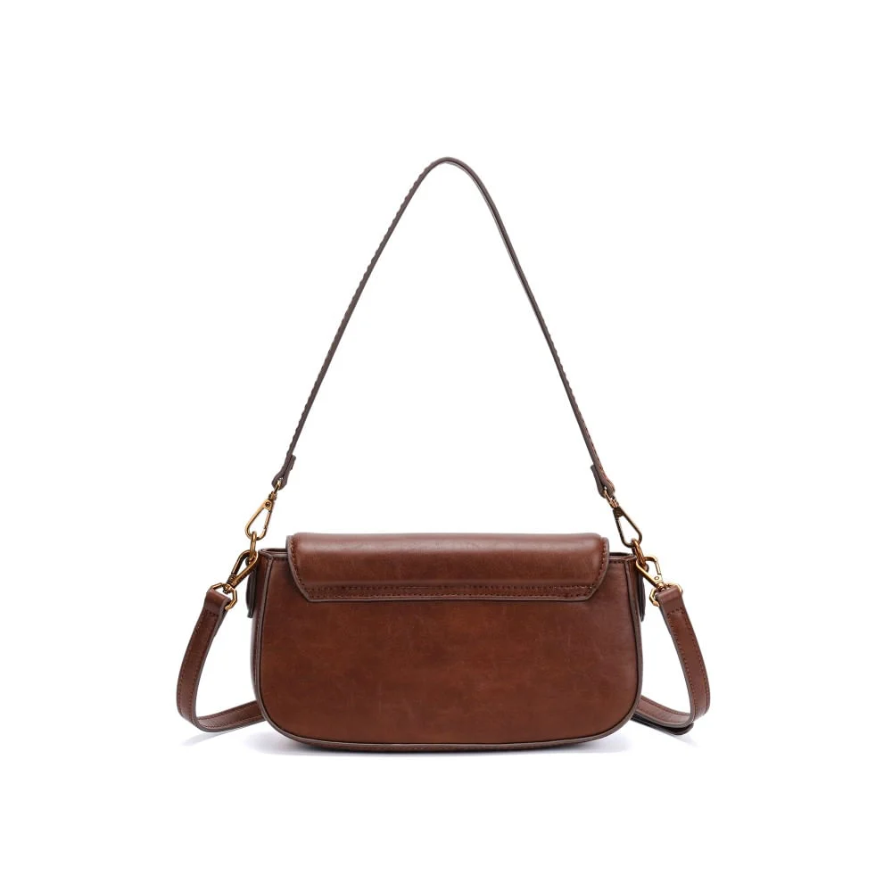 Bolsa Baguete Rústica Marrom Alça Dupla - vista 2 de 4