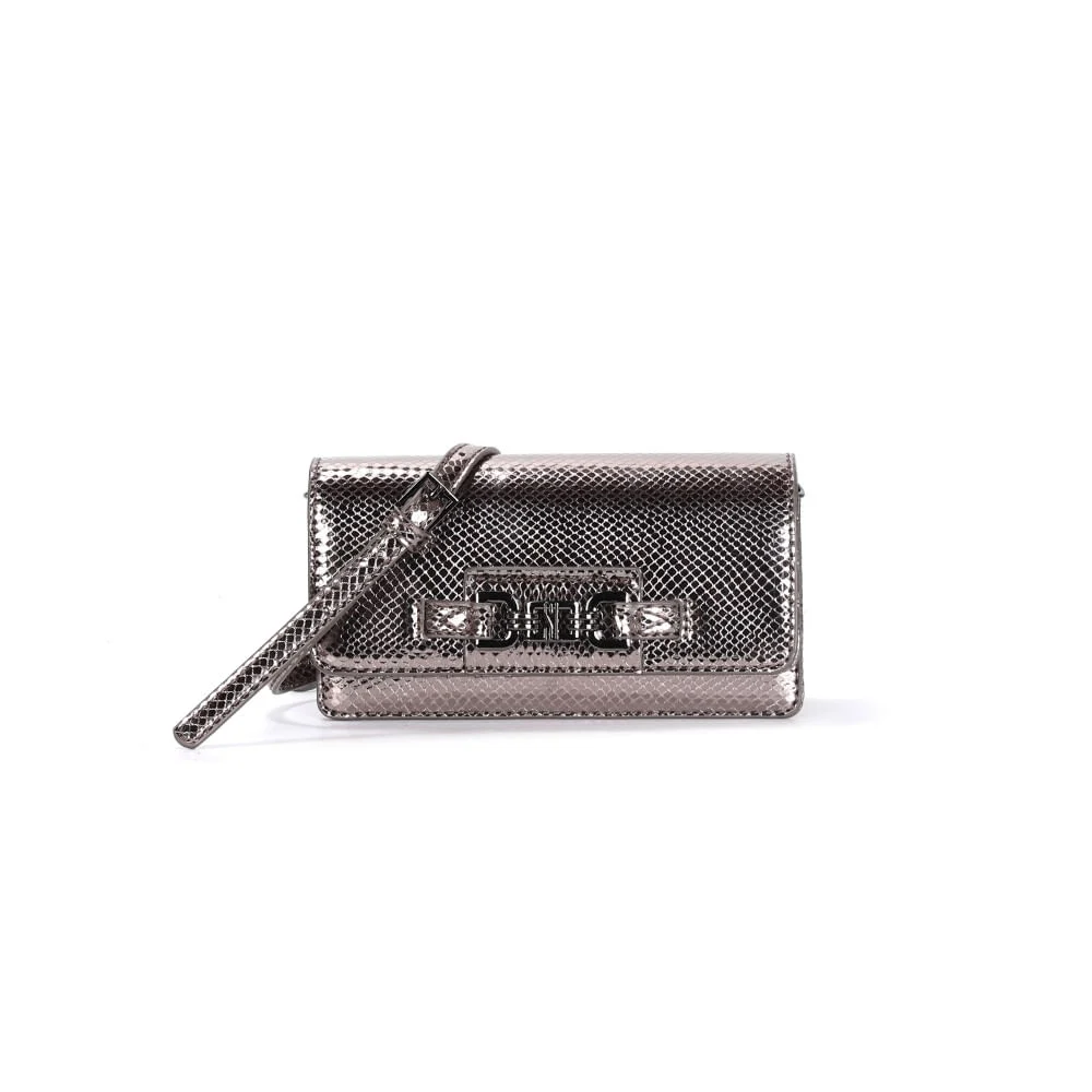 Bolsa Metalizada Cinza Grafite Alça Transversal - vista 1 de 3