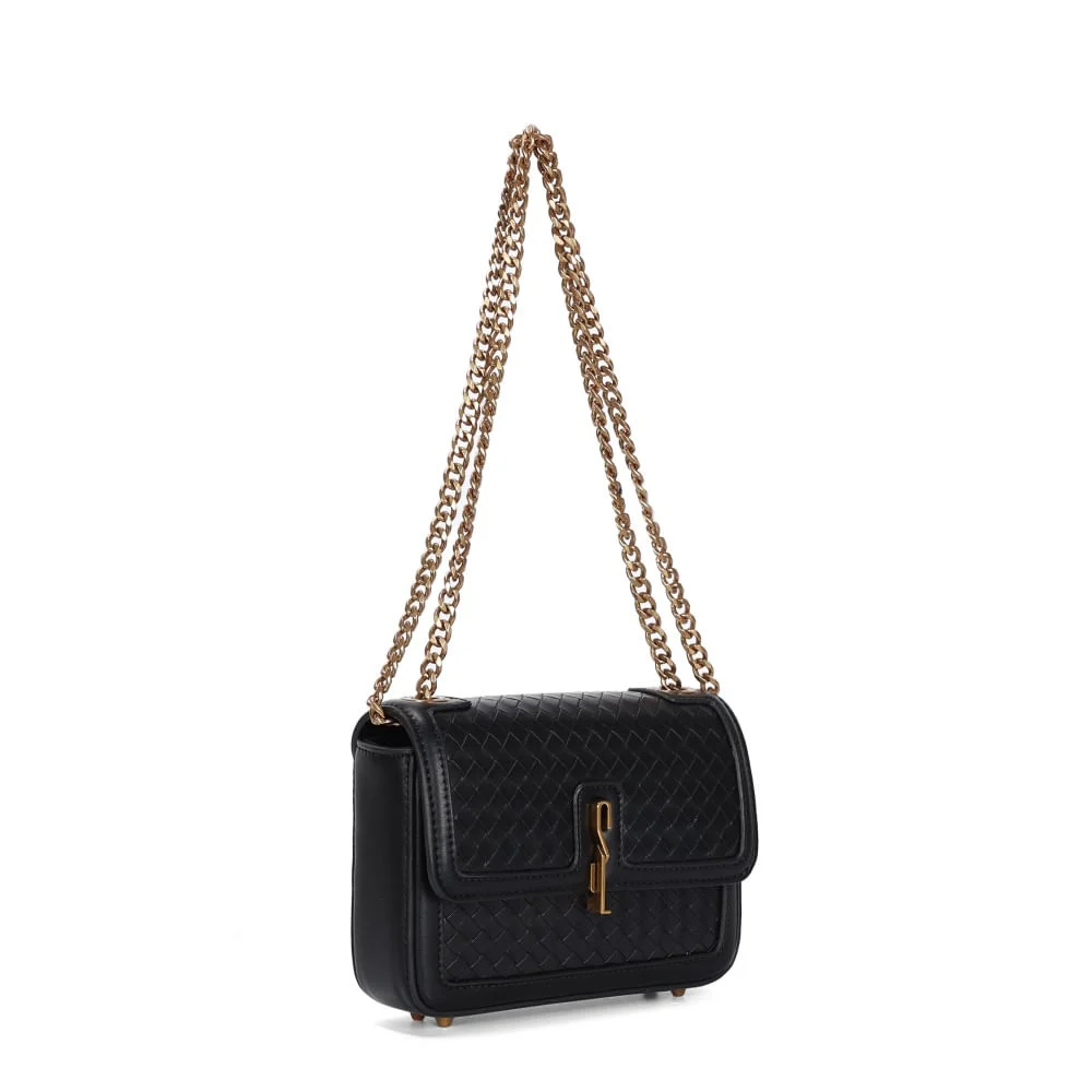 Bolsa Soft Preta Alça Corrente De Ombro - vista 2 de 3