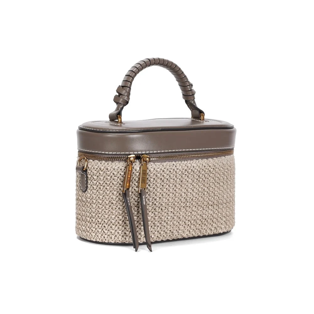 Bolsa Mini Bag Tramado Cinza Transversal - vista 2 de 3