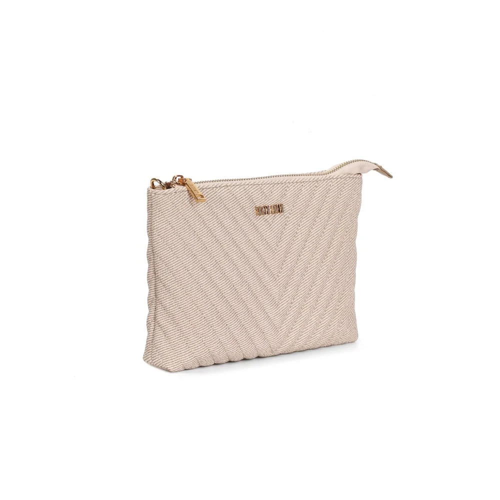 Bolsa Pequena Matelassê Canvas Bege Transversal - vista 1 de 2