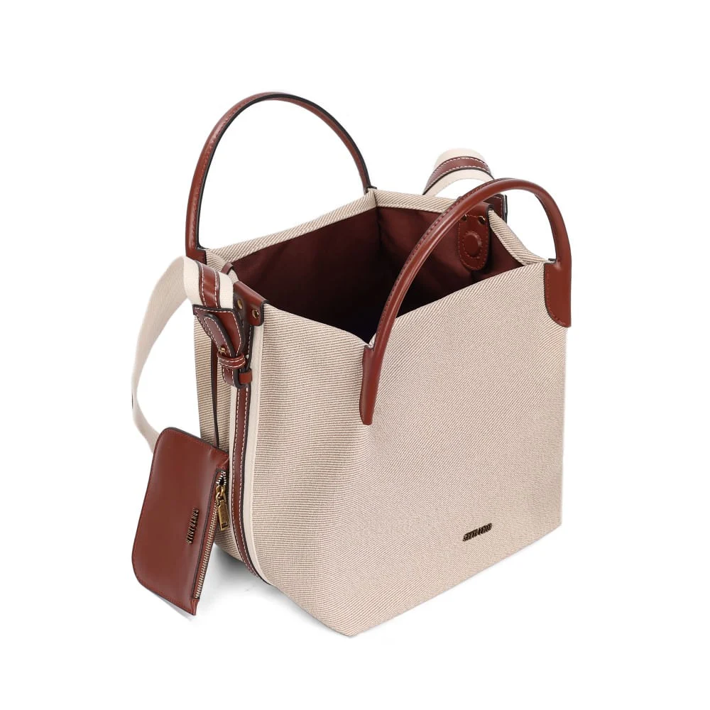 Bolsa Canvas Bege Transversal E Carteira Pequena - vista 3 de 3