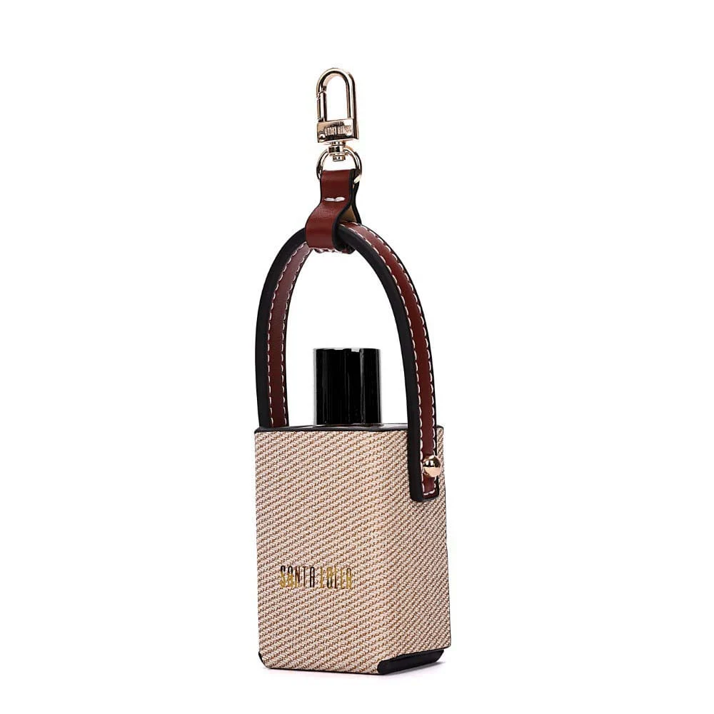 Chaveiro Frasco Perfume Canvas Bege Marfim - vista 3 de 6