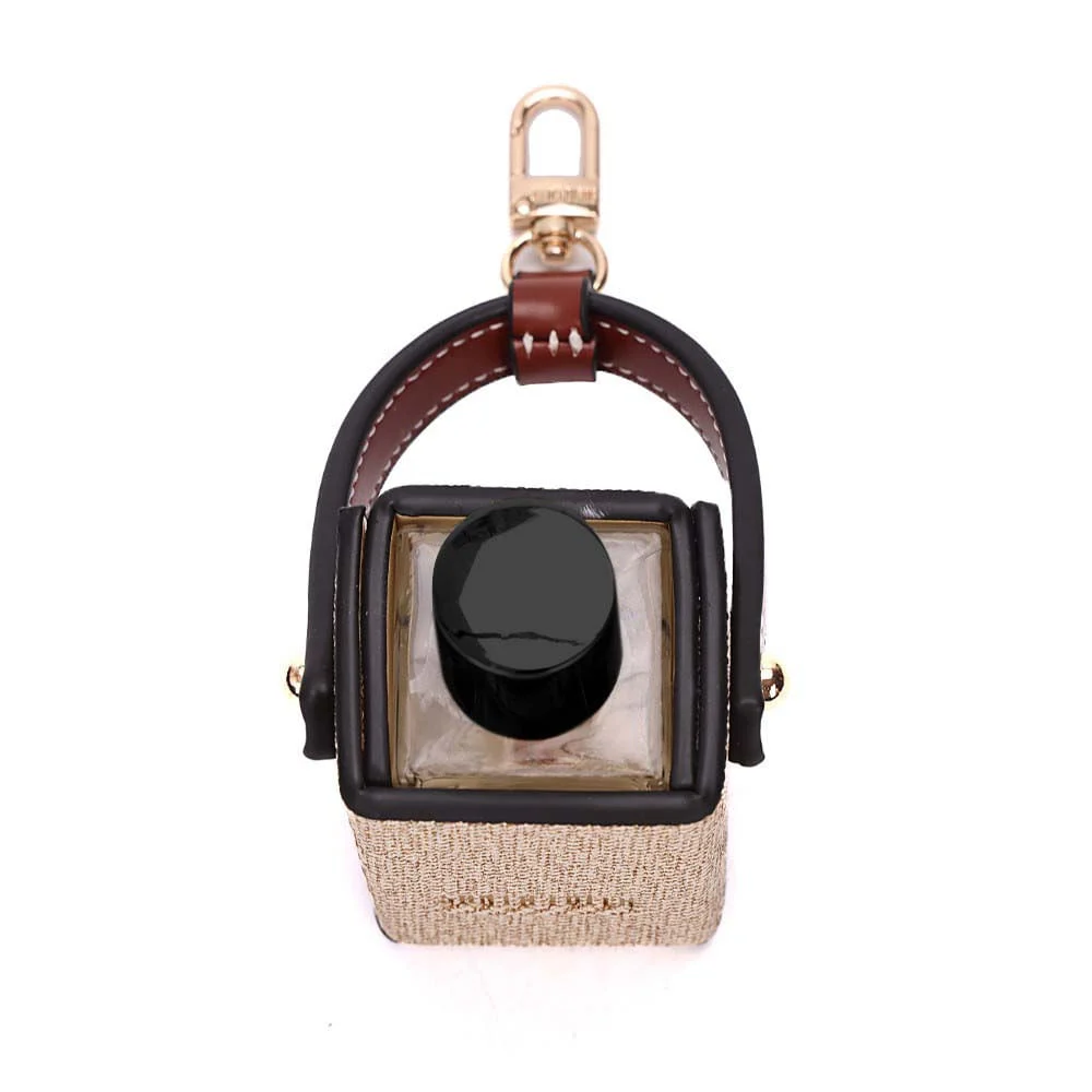 Chaveiro Frasco Perfume Canvas Bege Marfim - vista 6 de 6