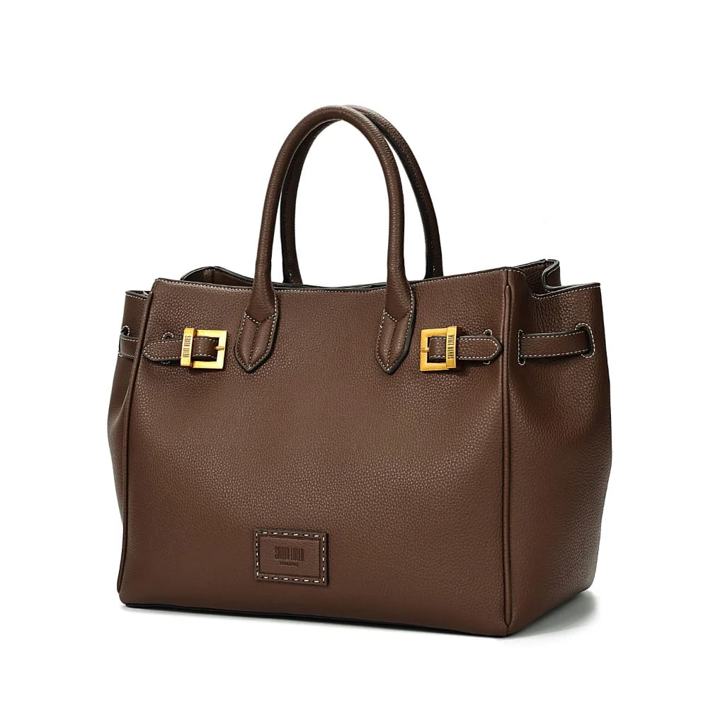Bolsa Tote Grande Floater Marrom Dark Cocoa Alça de Ombro - vista 3 de 7