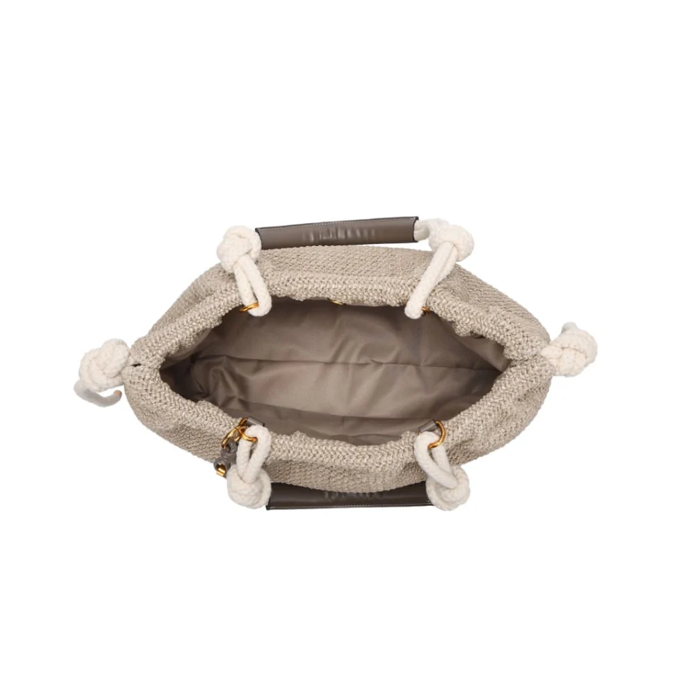 Bolsa Shopper Palha Grande Cinza Fog - vista 5 de 5