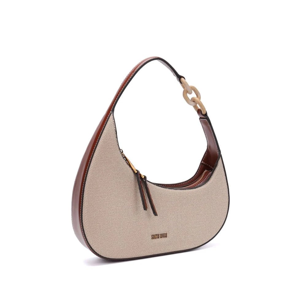 Bolsa Meia Lua Canvas Bege Alça De Ombro - vista 7 de 7