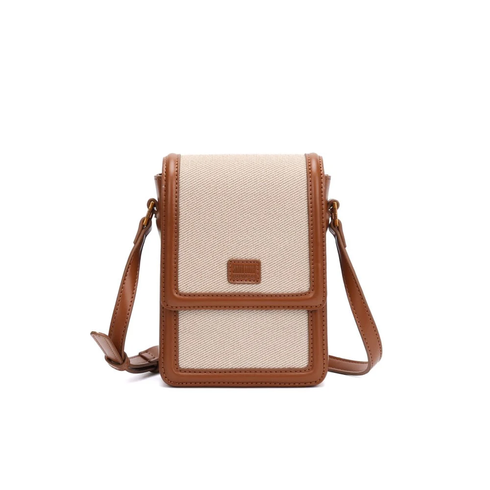 Bolsa Porta Celular Canvas Bege Alça Transversal - vista 1 de 5