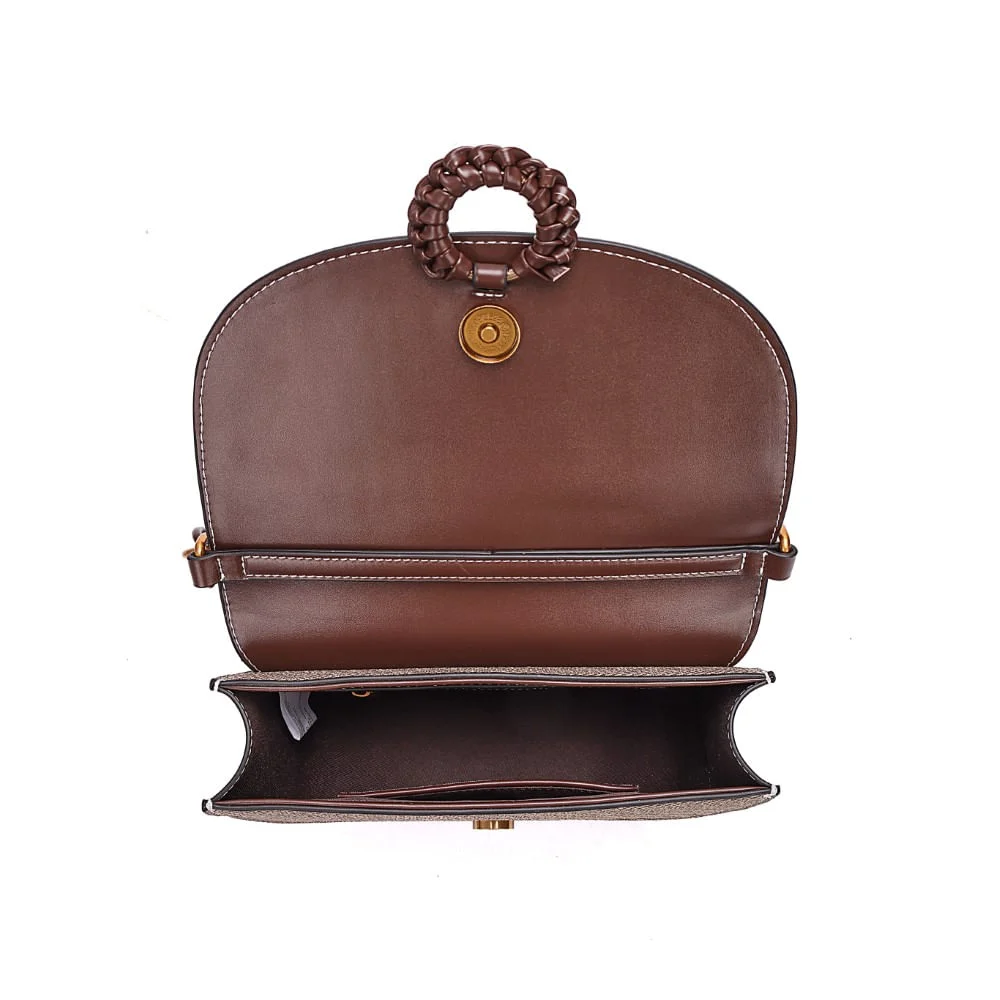 Bolsa Pequena Canvas Marrom Cocoa Duas Alças - vista 7 de 7