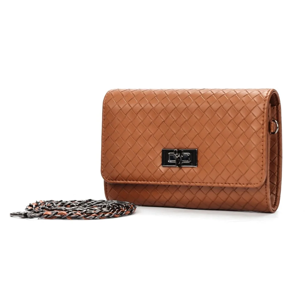 Bolsa Carteira Alça Transversal Soft Marrom Camelo - vista 3 de 7