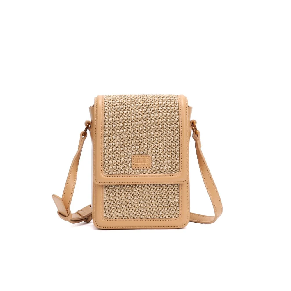 Bolsa Porta Celular Tramado Bege Alça Transversal - vista 1 de 5