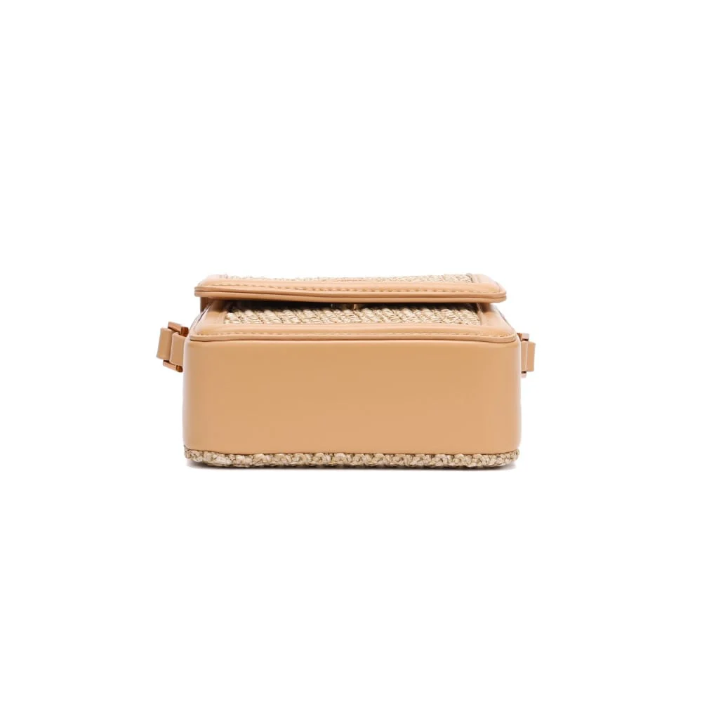 Bolsa Porta Celular Tramado Bege Alça Transversal - vista 4 de 5