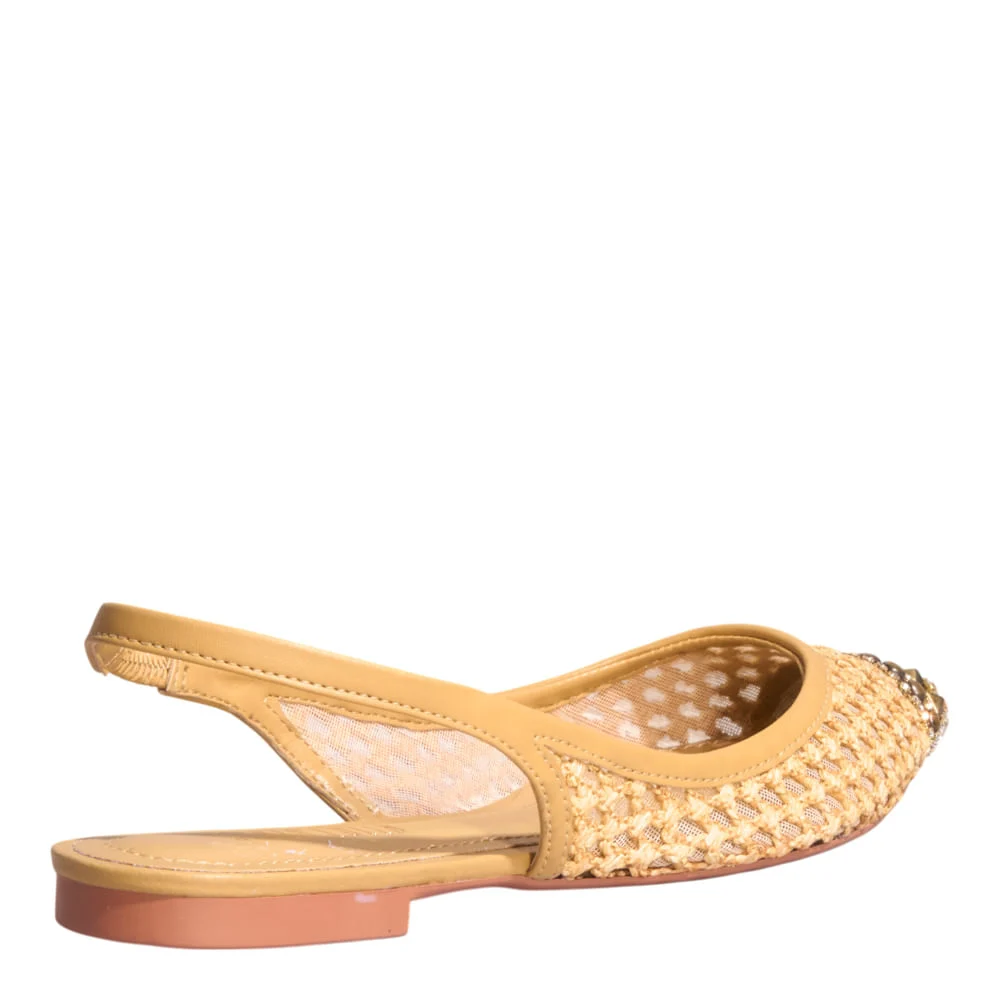 Sapatilha Slingback Napa Bico Fino Bege - vista 3 de 3