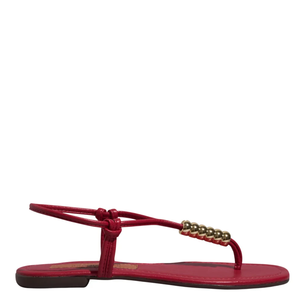 Rasteira Napa Soft Vermelho Bico Quadrado - vista 1 de 5